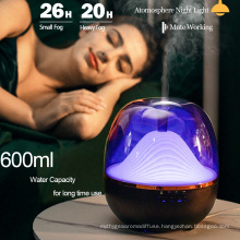 600ml USB Electric Aroma Essential Oil Diffuser Ultrasonic Air Humidifier Wood Grain LED Lights Aroma Diffuser for Home
